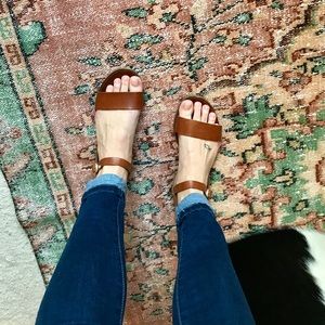 Steve Madden leather sandals, camel brown